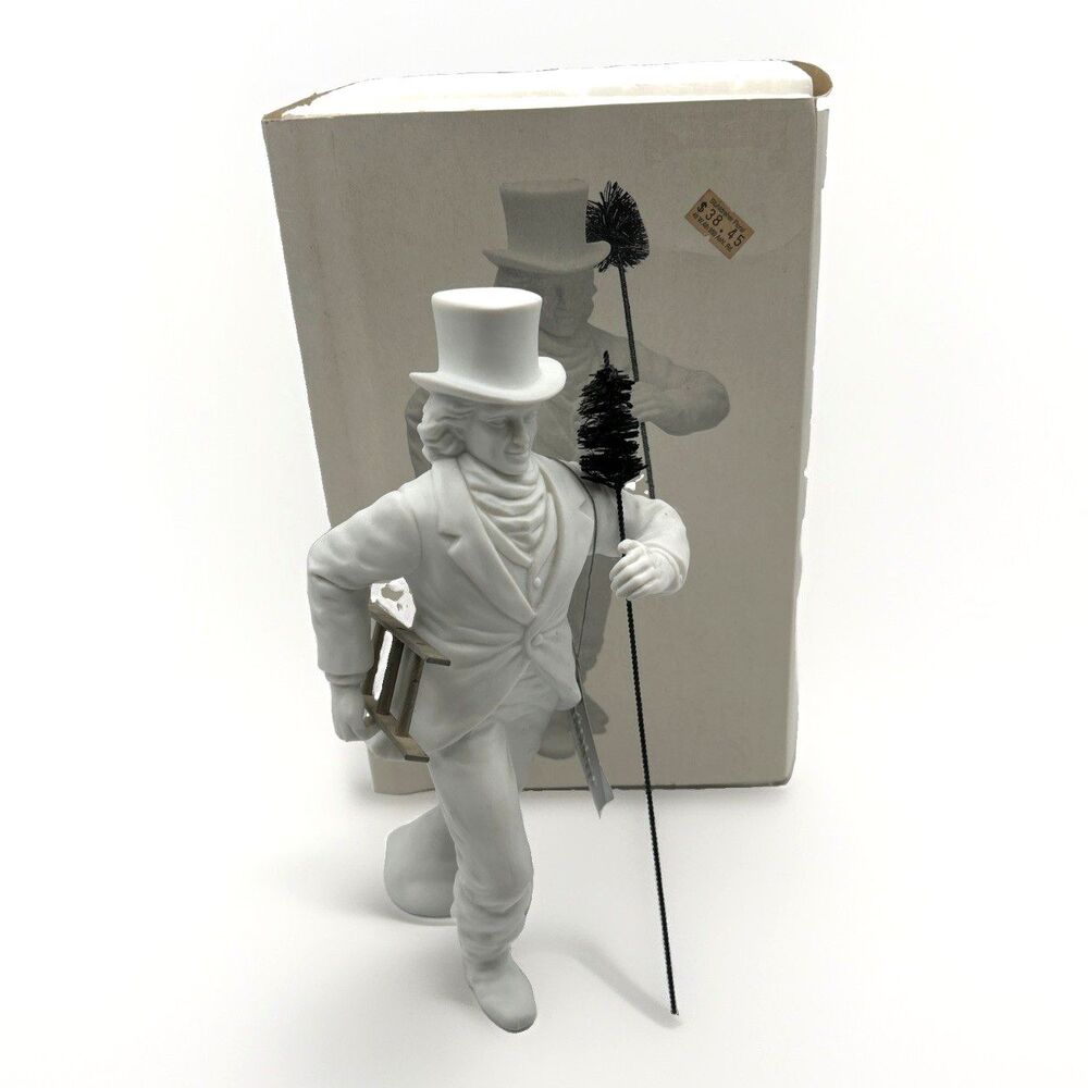 VTG Dept 56 Winter Silhouette Chimney Sweep Figurine 7799-2 Ladder & Brush HTF